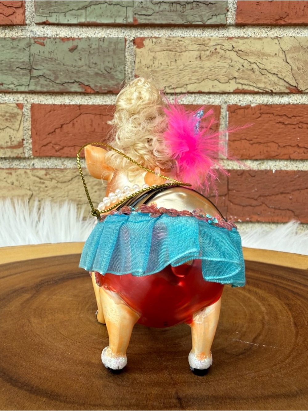 BestPysanky Fashion-Forward Pig Vibrantly Colored Glass Christmas Ornament 🐷 - Picture 5 of 13